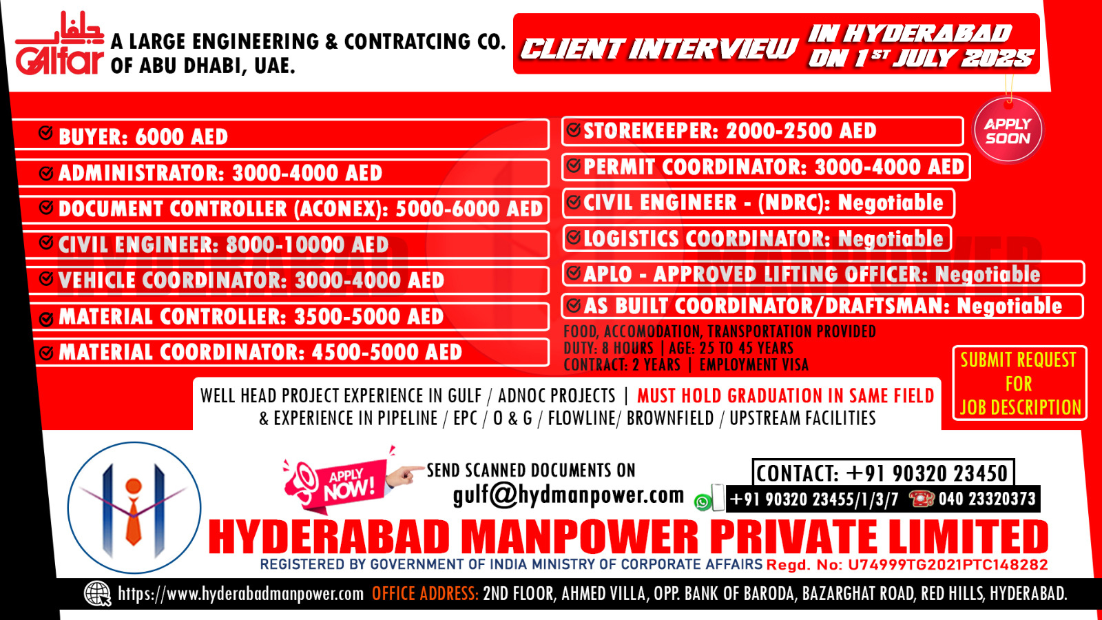 You are currently viewing CLIENT INTERVIEW IN HYDERABAD ON 1st JULY 2025